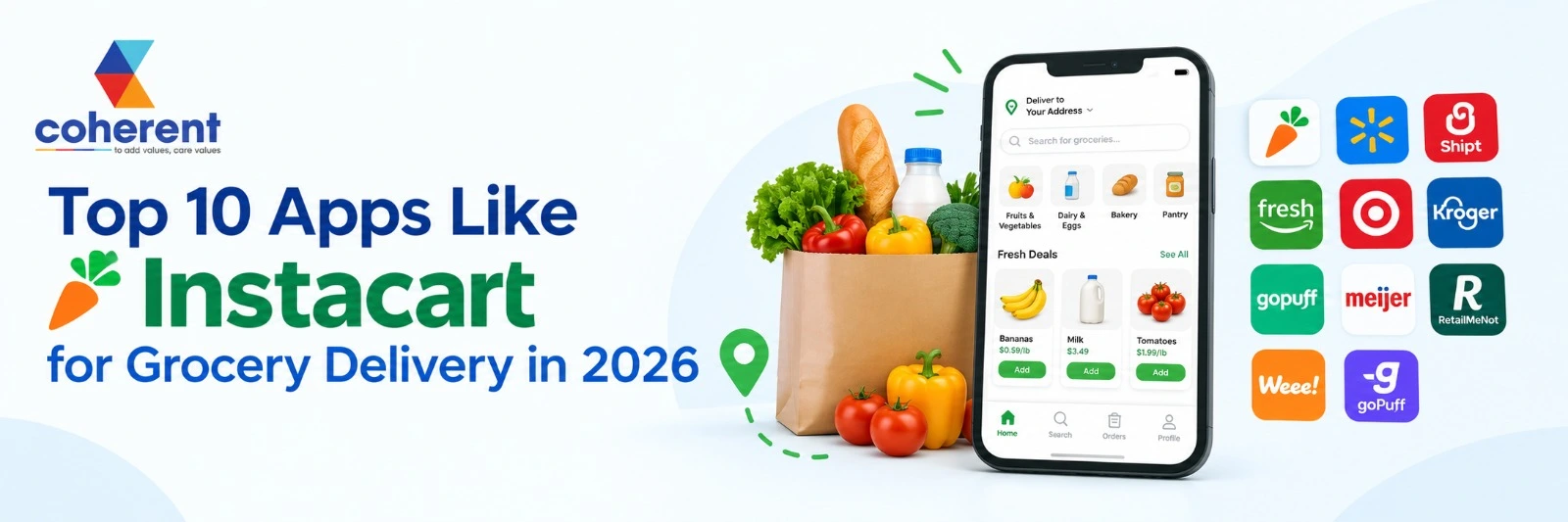 Top 10 Apps Like Instacart for Grocery Delivery in 2026