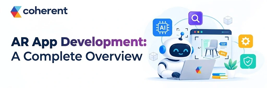 AR app development showing augmented reality technology and interactive 3D digital experiences