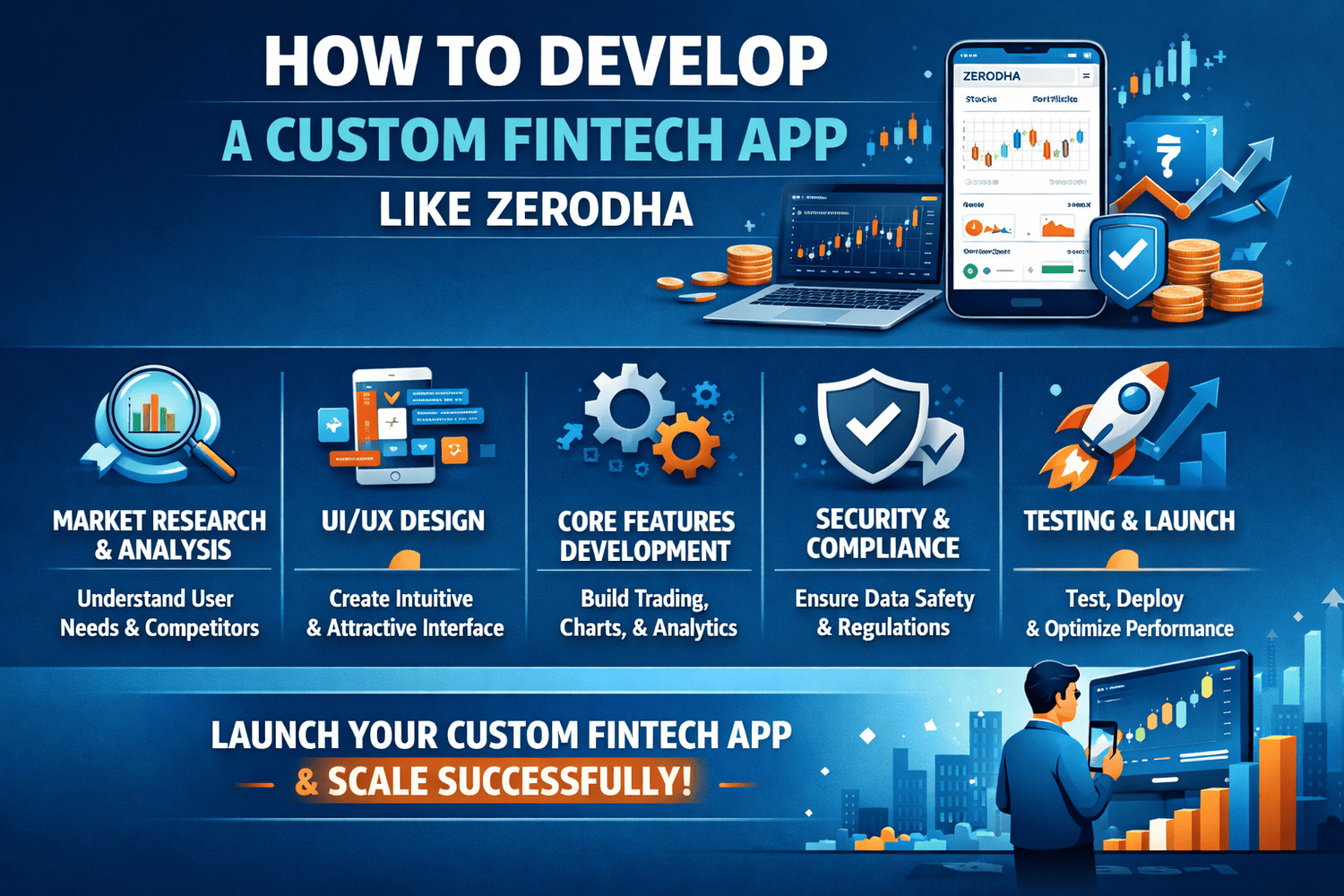 How to Build a Custom Fintech App Like Zerodha: Step-by-Step Guide